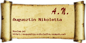 Augusztin Nikoletta névjegykártya
