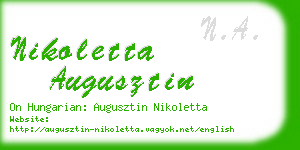 nikoletta augusztin business card